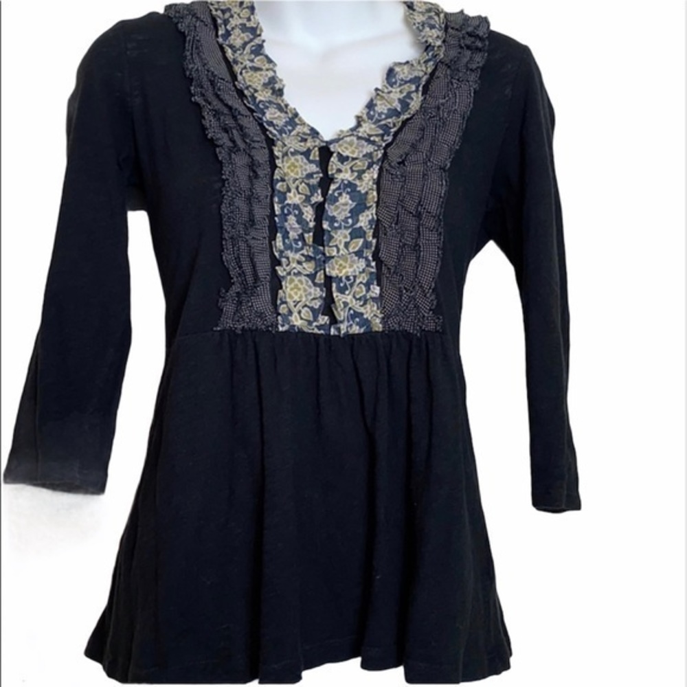 Anthropology Deletta Black Small Top